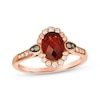 Thumbnail Image 1 of Le Vian Oval-Cut Garnet Ring 1/4 ct tw Diamonds 14K Strawberry Gold