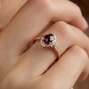 Thumbnail Image 4 of Le Vian Oval-Cut Garnet Ring 1/4 ct tw Diamonds 14K Strawberry Gold