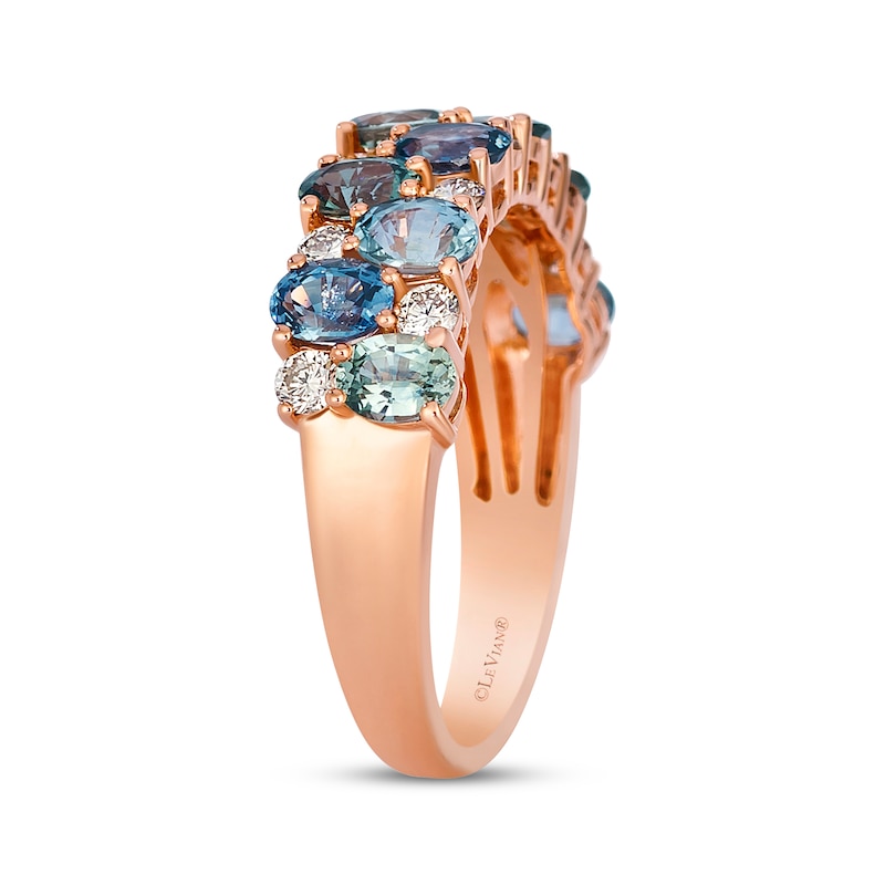 Main Image 2 of Le Vian Montana Sapphire Ombré Ring 1/3 ct tw Diamonds 14K Strawberry Gold