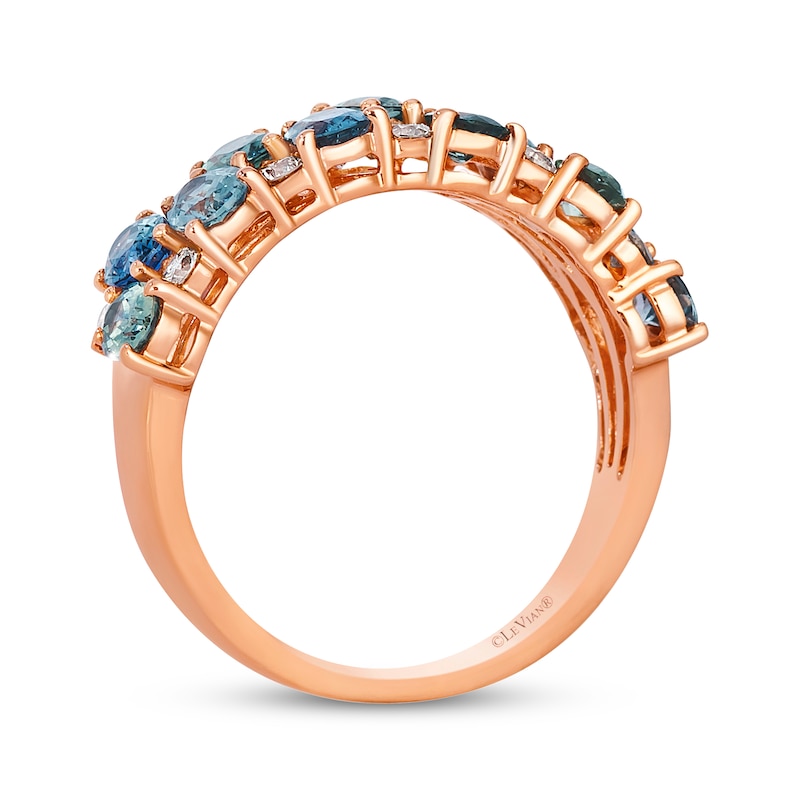 Main Image 3 of Le Vian Montana Sapphire Ombré Ring 1/3 ct tw Diamonds 14K Strawberry Gold