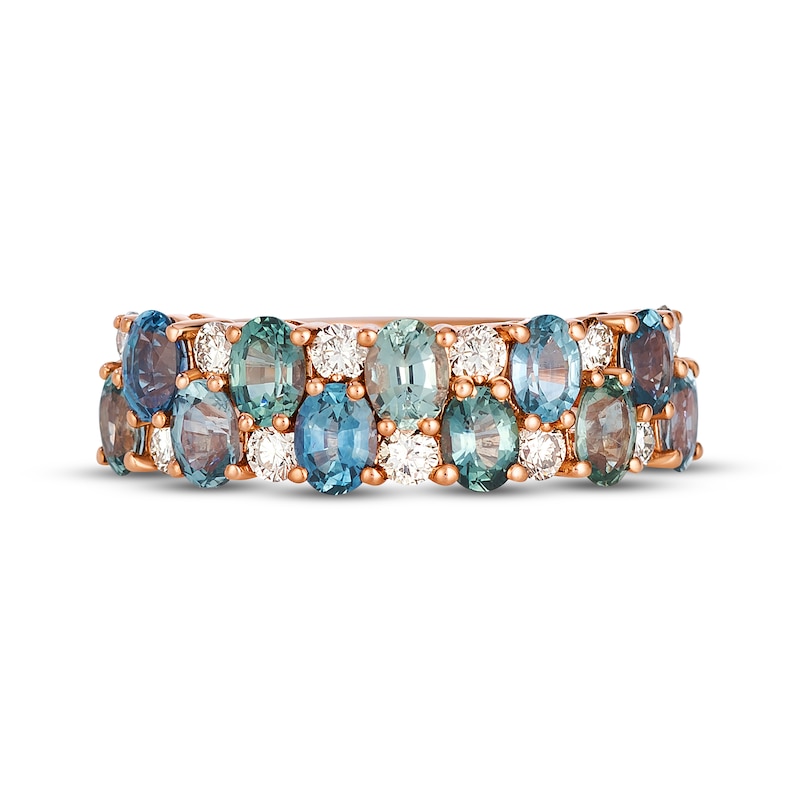 Main Image 4 of Le Vian Montana Sapphire Ombré Ring 1/3 ct tw Diamonds 14K Strawberry Gold