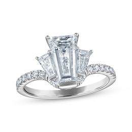 Memories Moments Magic Lab-Grown Diamonds Baguette-Cut Three-Stone Engagement Ring 2-5/8 ct tw 14K White Gold
