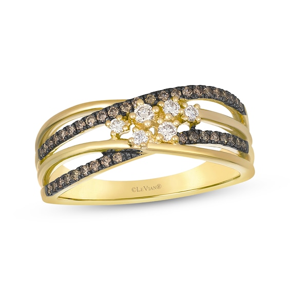 Le Vian Desert Diamonds Crossover Ring 1/3 ct tw 14K Honey Gold