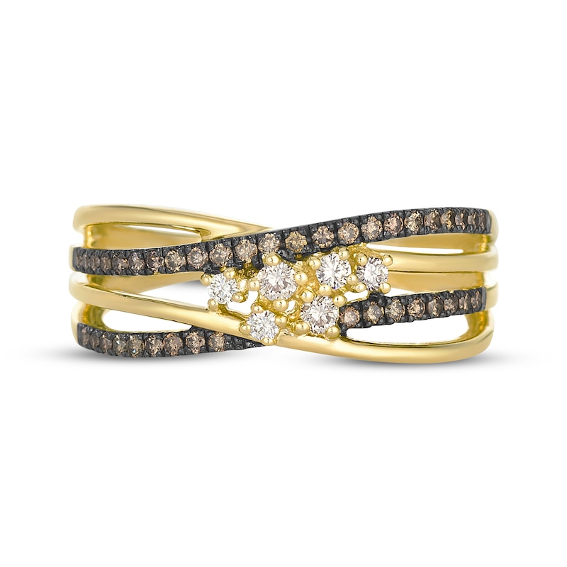 Main Image 4 of Le Vian Desert Diamonds Crossover Ring 1/3 ct tw 14K Honey Gold