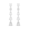 Thumbnail Image 2 of THE LEO Legacy Lab-Grown Diamond Round-Cut & Pear-Shaped Graduated Drop Earrings 2-3/4 ct tw 14K White Gold