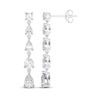 Thumbnail Image 3 of THE LEO Legacy Lab-Grown Diamond Round-Cut & Pear-Shaped Graduated Drop Earrings 2-3/4 ct tw 14K White Gold