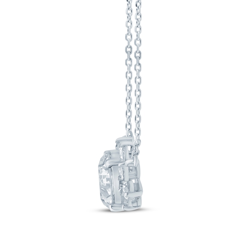 Main Image 3 of Monique Lhuillier Bliss Lab-Grown Diamond Cluster Necklace 2-1/2 ct tw Platinum-Plated Sterling Silver 17"