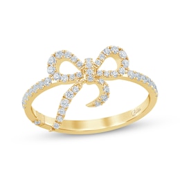 Monique Lhuillier Bliss Lab-Grown Diamond Bow Ring 1/3 ct tw 24K Yellow Gold Vermeil Sterling Silver