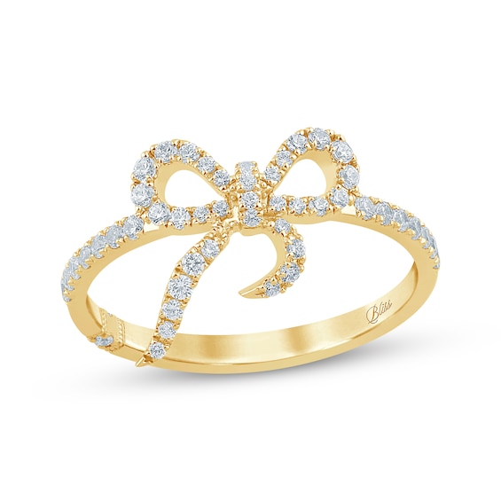 Monique Lhuillier Bliss Lab-Grown Diamond Bow Ring 1/3 ct tw 24K Yellow Gold Vermeil Sterling Silver