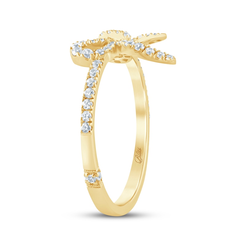 Main Image 2 of Monique Lhuillier Bliss Lab-Grown Diamond Bow Ring 1/3 ct tw 24K Yellow Gold Vermeil Sterling Silver