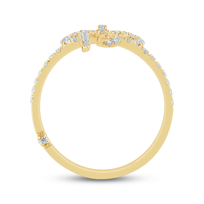 Main Image 3 of Monique Lhuillier Bliss Lab-Grown Diamond Bow Ring 1/3 ct tw 24K Yellow Gold Vermeil Sterling Silver