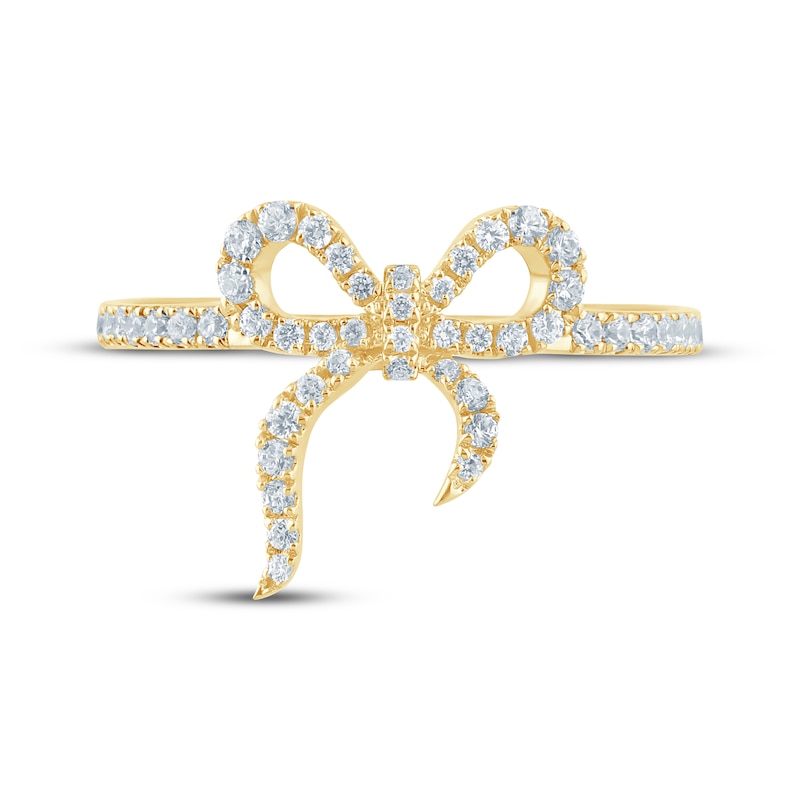Main Image 4 of Monique Lhuillier Bliss Lab-Grown Diamond Bow Ring 1/3 ct tw 24K Yellow Gold Vermeil Sterling Silver