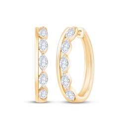 KAY Lab-Grown Diamonds Marquise-Cut Hoop Earrings 1 ct tw 10K Yellow Gold