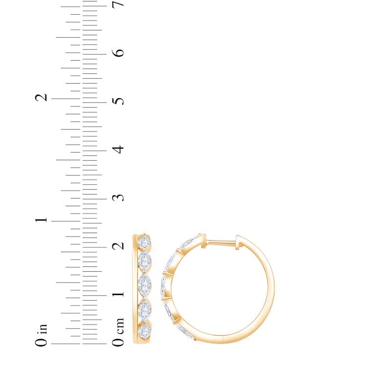 Main Image 4 of KAY Lab-Grown Diamonds Marquise-Cut Hoop Earrings 1 ct tw 10K Yellow Gold