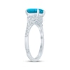 Thumbnail Image 2 of Monique Lhuillier Bliss Round-Cut Blue Lab-Grown Diamond & White Lab-Grown Diamond Engagement Ring 2-1/3 ct tw 18K White Gold