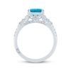 Thumbnail Image 3 of Monique Lhuillier Bliss Round-Cut Blue Lab-Grown Diamond & White Lab-Grown Diamond Engagement Ring 2-1/3 ct tw 18K White Gold