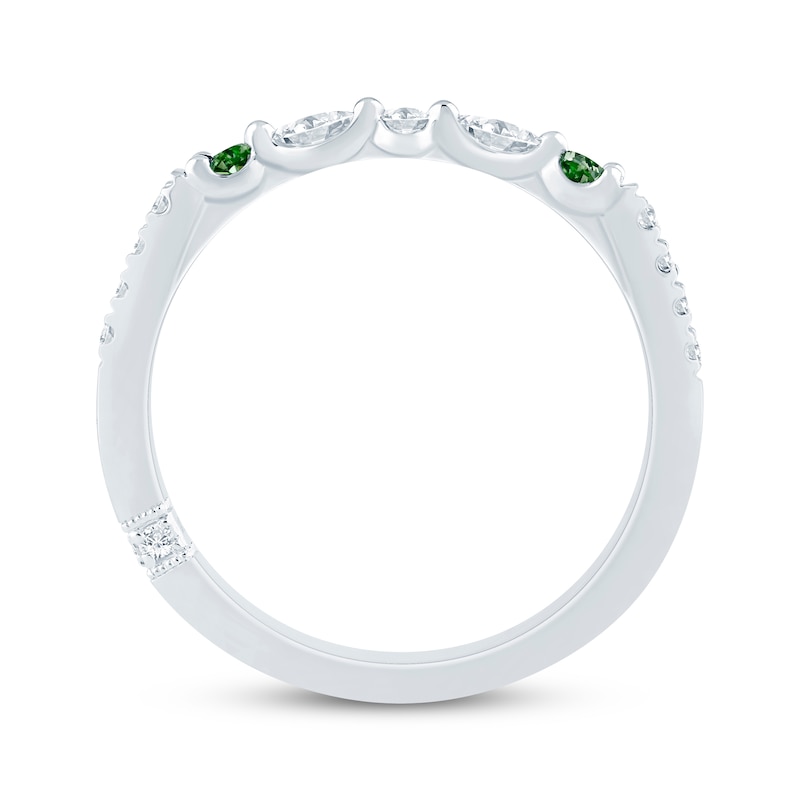 Main Image 3 of Monique Lhuillier Bliss White & Green Lab-Grown Diamond Anniversary Ring 1/4 ct tw 18K White Gold