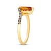 Thumbnail Image 2 of Le Vian Pear-Shaped Citrine Ring 1/6 ct tw Diamonds 14K Honey Gold