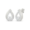 Thumbnail Image 1 of KAY Lab-Grown Diamonds Graduated Teardrop Frame Stud Earrings 1/20 ct tw Sterling Silver