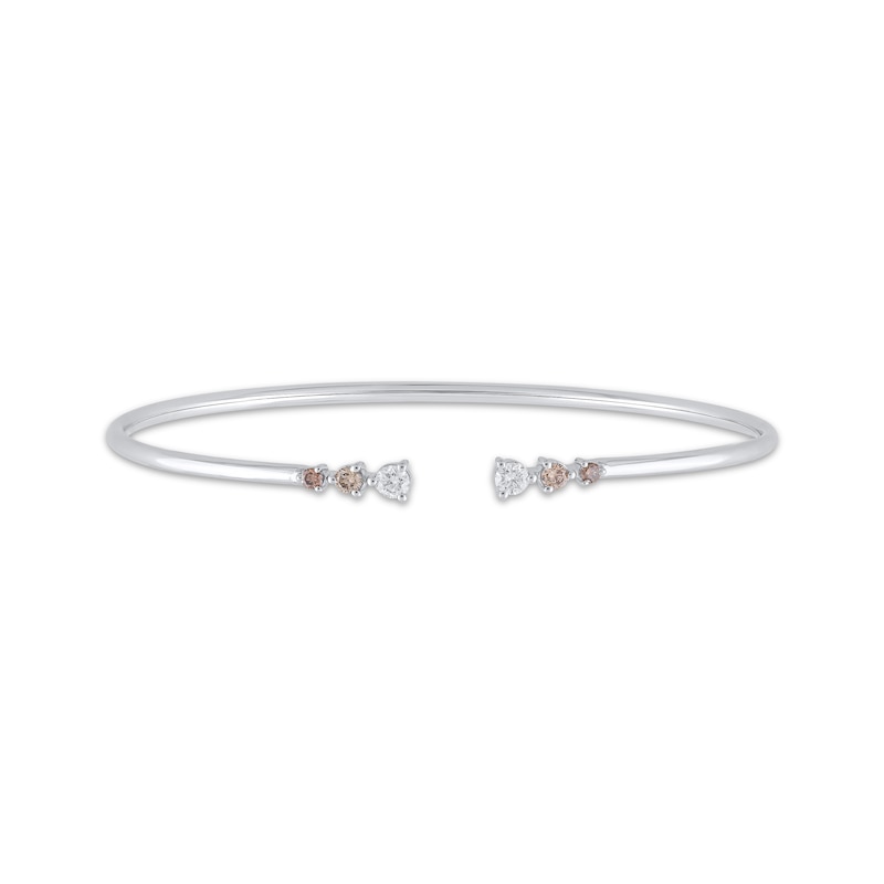 Main Image 1 of Desert Diamonds Graduated Three-Stone Cuff Bangle Bracelet 3/8 ct tw Sterling Silver