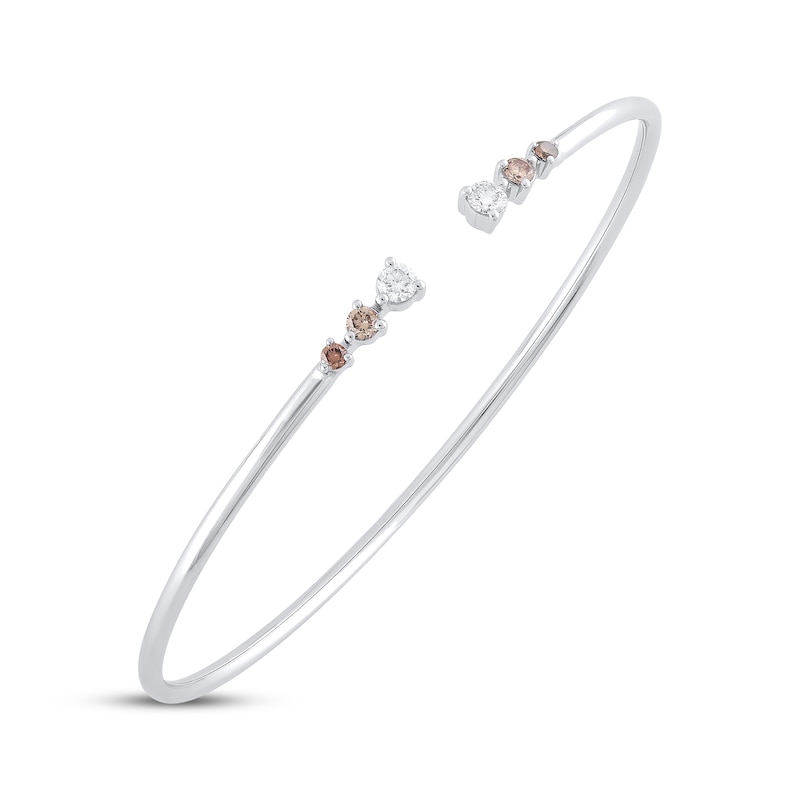 Main Image 2 of Desert Diamonds Graduated Three-Stone Cuff Bangle Bracelet 3/8 ct tw Sterling Silver