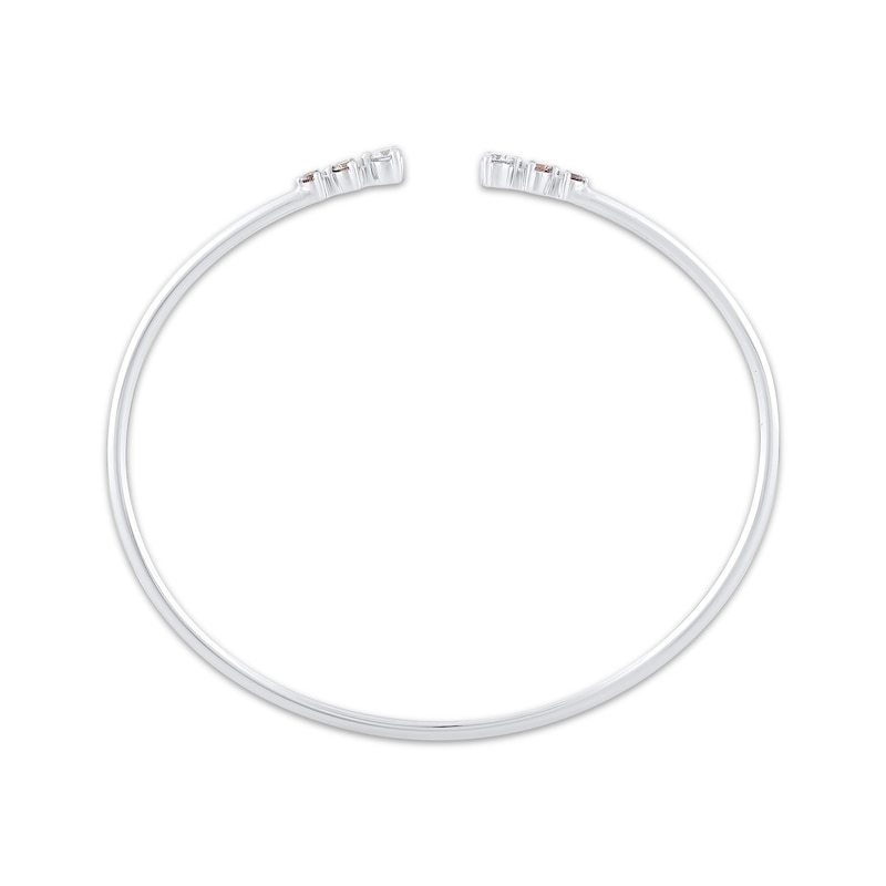 Main Image 3 of Desert Diamonds Graduated Three-Stone Cuff Bangle Bracelet 3/8 ct tw Sterling Silver