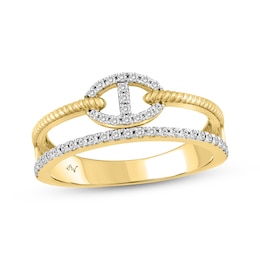 STUDIO BY KAY Lab-Grown Diamond Link Ring 1/10 ct tw 24K Yellow Gold Vermeil Sterling Silver