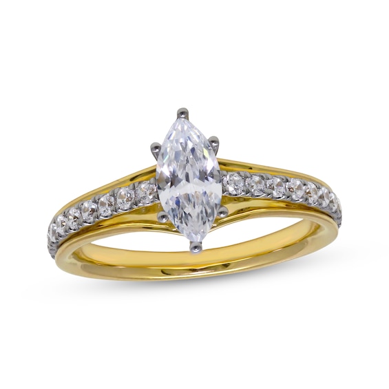 Marquise-Cut Lab-Grown Diamond Engagement Ring 1-1/4 ct tw 14K Yellow Gold