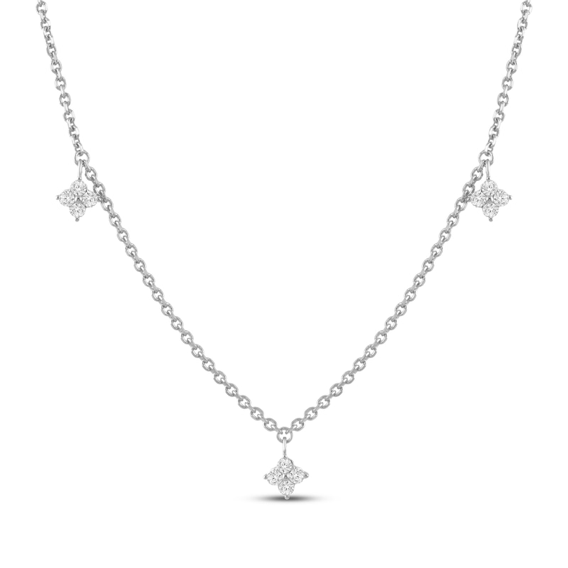 Main Image 1 of KAY Lab-Grown Diamonds Star Dangle Station Necklace 1/4 ct tw Sterling Silver 18"