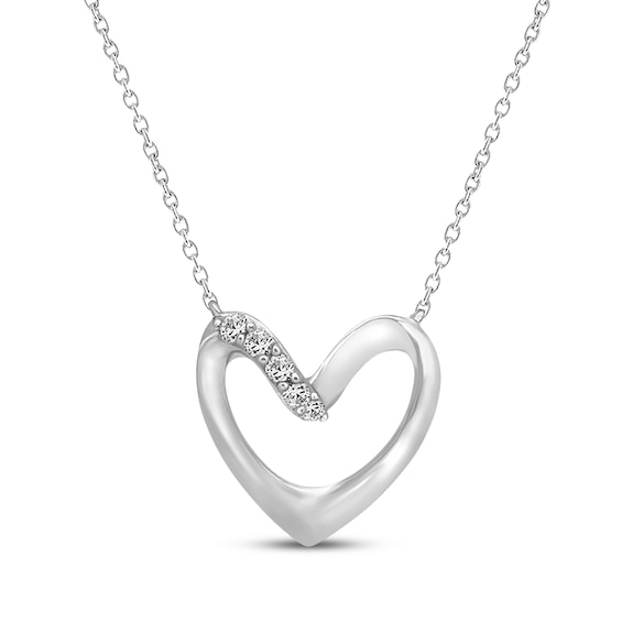 KAY Lab-Grown Diamonds Looping Heart Necklace 1/10 ct tw Sterling Silver 18"