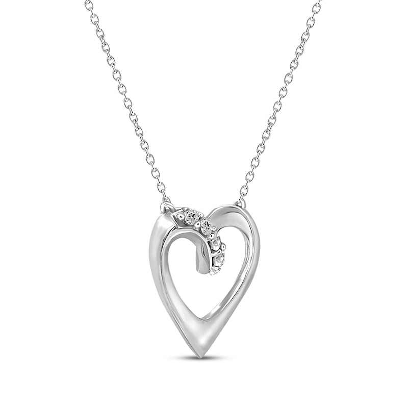 Main Image 2 of KAY Lab-Grown Diamonds Looping Heart Necklace 1/10 ct tw Sterling Silver 18"