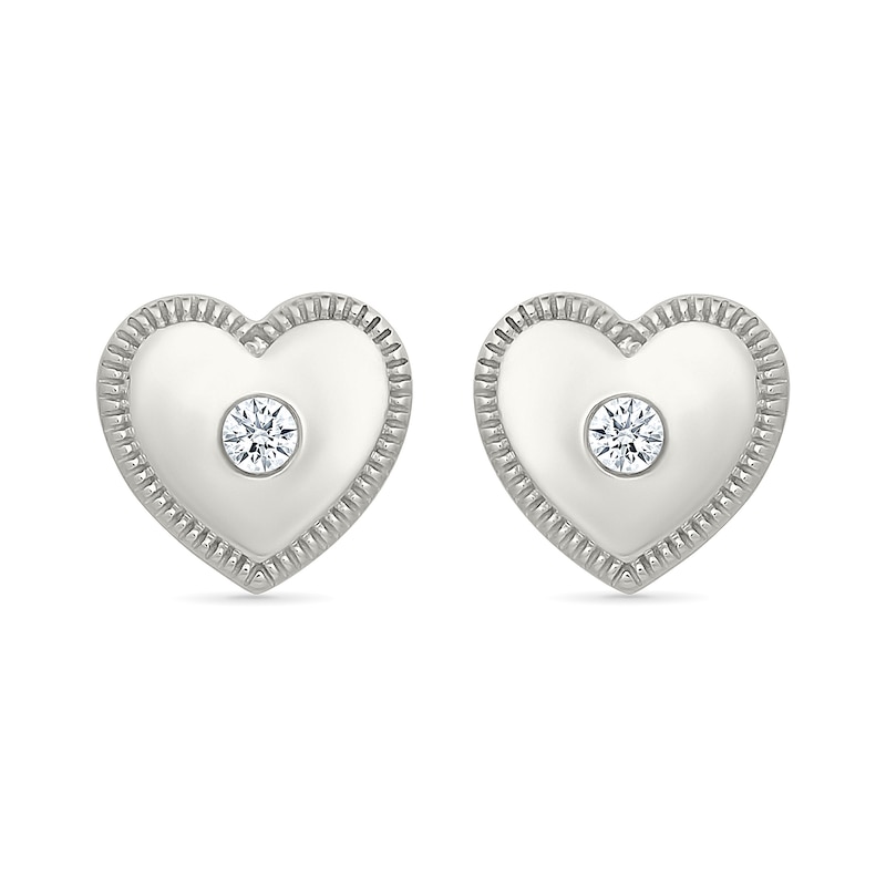 Main Image 1 of KAY Lab-Grown Diamonds Heart Studs 1/20 ct tw Sterling Silver