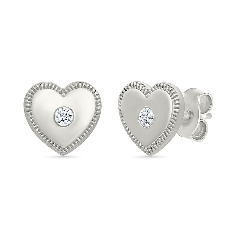 Main Image 2 of KAY Lab-Grown Diamonds Heart Studs 1/20 ct tw Sterling Silver