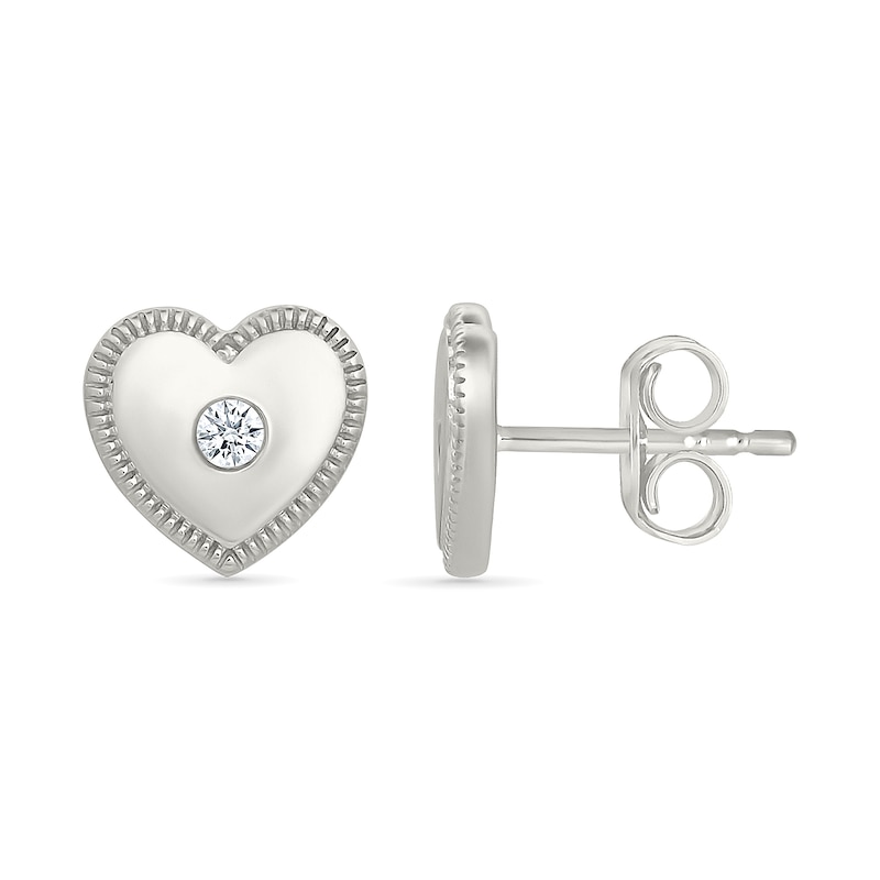 Main Image 3 of KAY Lab-Grown Diamonds Heart Studs 1/20 ct tw Sterling Silver