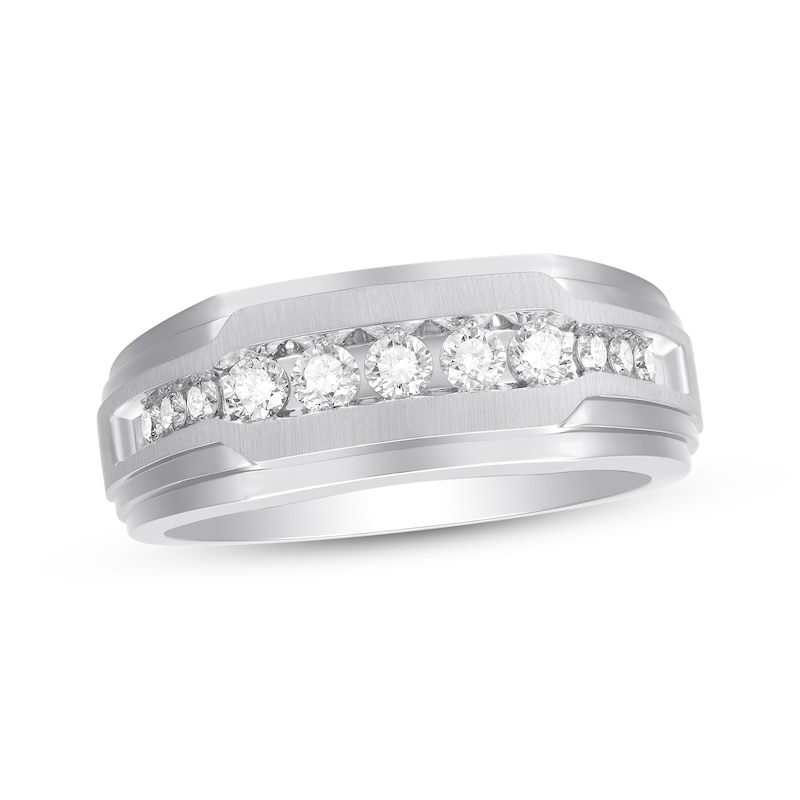 Main Image 1 of Now + Forever Men's Diamond Wedding Band 1/2 ct tw 10K White Gold