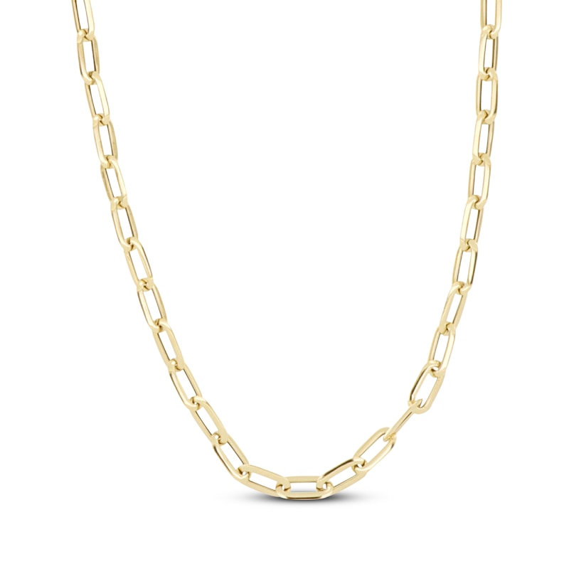 Main Image 1 of 4mm Paperclip Chain Necklace Hollow 10K Yellow Gold 18"