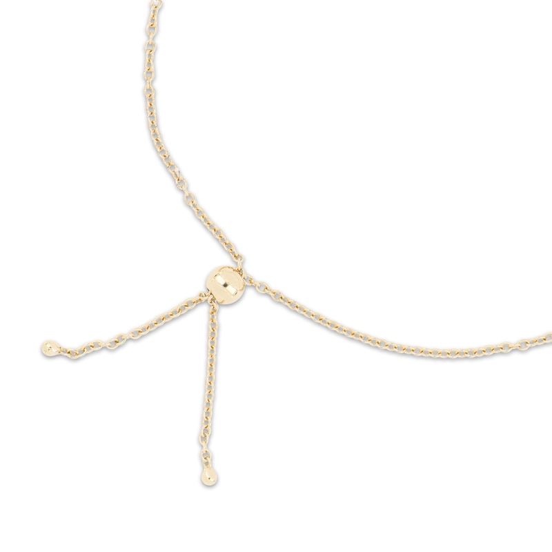 Main Image 3 of Curb Chain Bolo Bracelet Hollow 10K Yellow Gold 9.25"