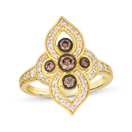 Le Vian Diamond Vintage-Inspired Ring 3/4 ct tw 14K Honey Gold