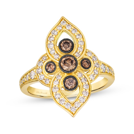 Le Vian Diamond Vintage-Inspired Ring 3/4 ct tw 14K Honey Gold