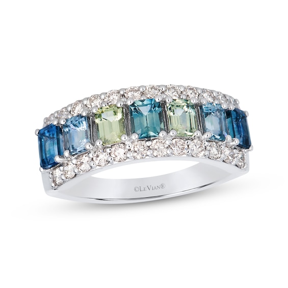 Le Vian Montana Sapphire Ombré Emerald-Cut Ring 5/8 ct tw Diamonds 14K Vanilla Gold