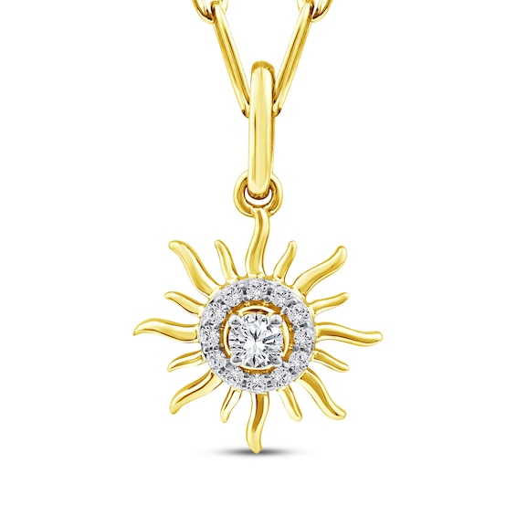 KAY Lab-Grown Diamonds Sun Charm Anklet 1/10 ct tw 18K Yellow Gold-Plated Sterling Silver 10"