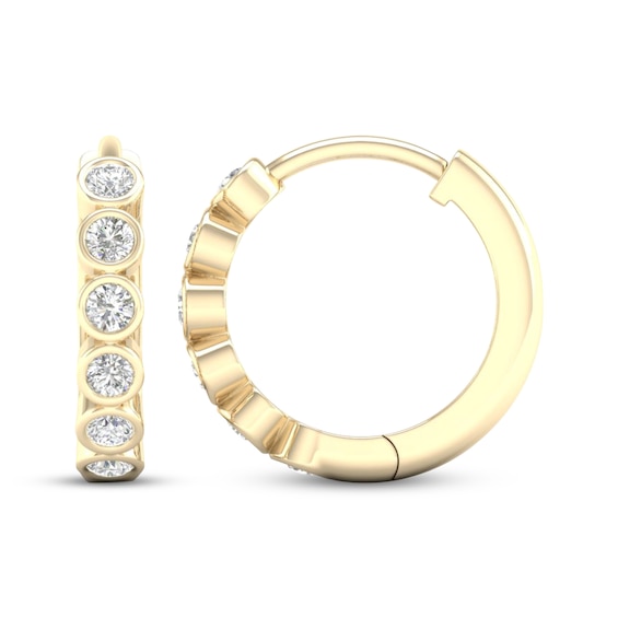Rocksbox Lab-Grown Diamond Huggie Hoop Earrings 1/5 ct tw 24K Yellow Gold Vermeil Sterling Silver