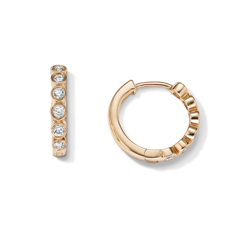 Main Image 1 of Rocksbox The Mina Lab-Grown Diamond Huggie Hoop Earrings 1/5 ct tw 24K Yellow Gold Vermeil Sterling Silver