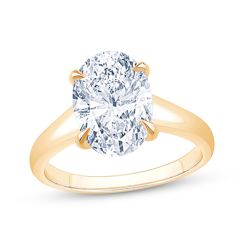 Main Image 1 of Now + Forever Lab-Grown Diamonds Certified Oval-Cut Solitaire Engagement Ring 3 ct tw 14K Yellow Gold (F/VS2)