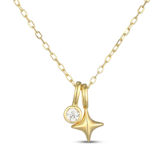 Rocksbox The Northstar Lab-Grown Diamond Necklace 1/15 ct tw 24K Yellow Gold Vermeil Sterling Silver 19"