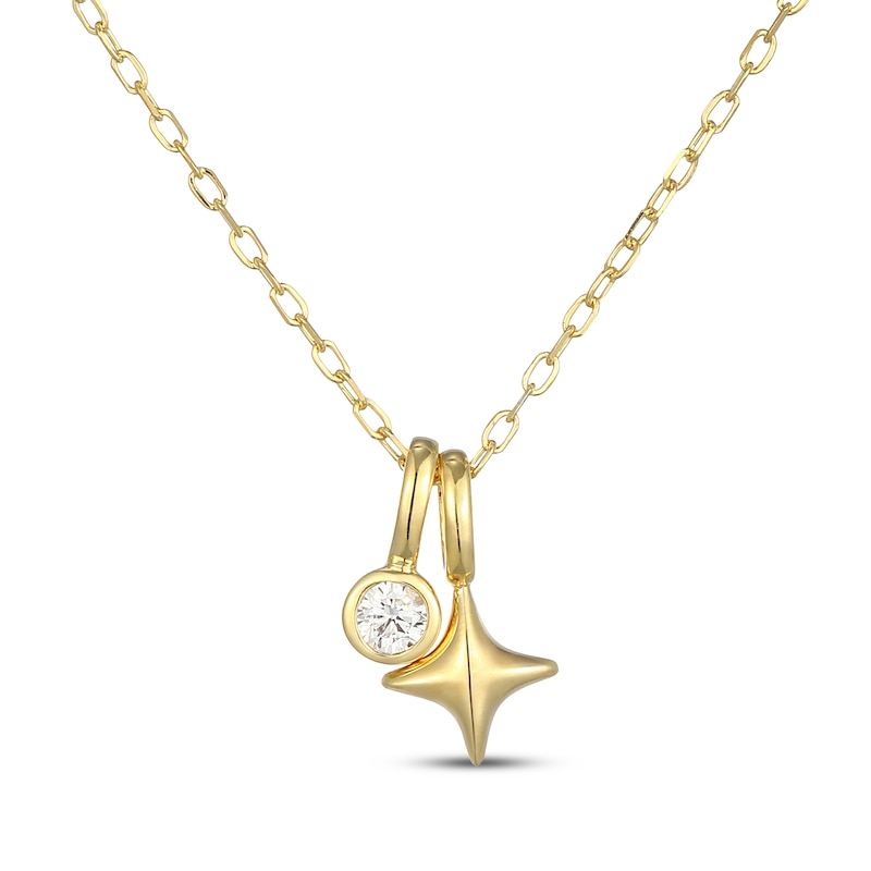Main Image 1 of Rocksbox The Northstar Lab-Grown Diamond Necklace 1/15 ct tw 24K Yellow Gold Vermeil Sterling Silver 19"