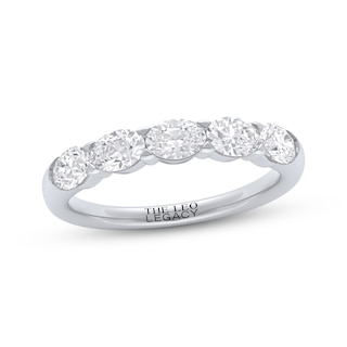 THE LEO Legacy Lab-Grown Diamond Certified Oval-Cut Wedding Band 1 ct tw 14K White Gold