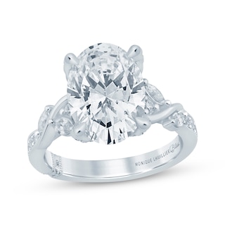 Monique Lhuillier Bliss Certified Oval-Cut Lab-Grown Diamond Engagement Ring 4-3/4 ct tw 18K White Gold