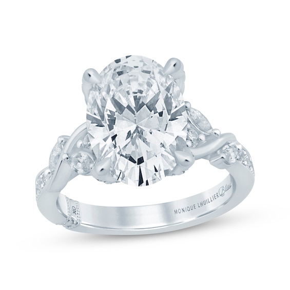 Monique Lhuillier Bliss Certified Oval-Cut Lab-Grown Diamond Engagement Ring 4-3/4 ct tw 18K White Gold