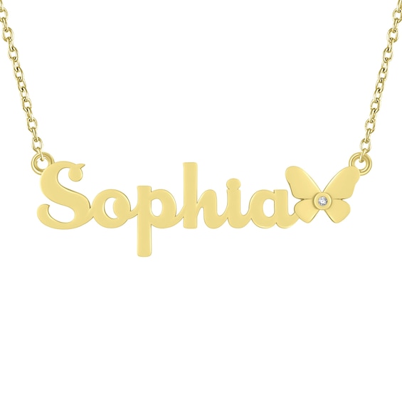 Butterfly Nameplate Necklace (1 Name)